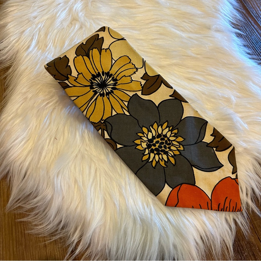Hollyvouge vintage tie floral flower power 1970s